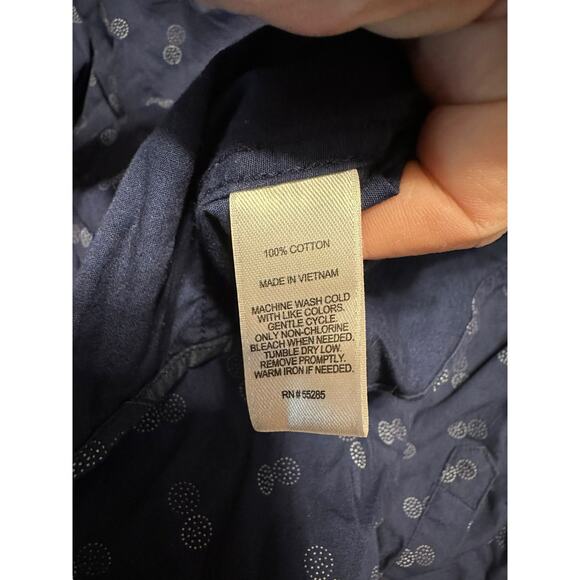 Express Soft Wash Blue Circle Print Long Sleeve Button Down Shirt Men's Size XL - Picture 4 of 6